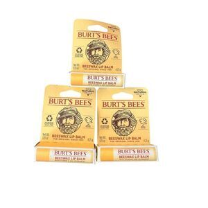 3 BURT'S BEES BEESWAX LIP BALM  with Vitamin E & Peppermint natural